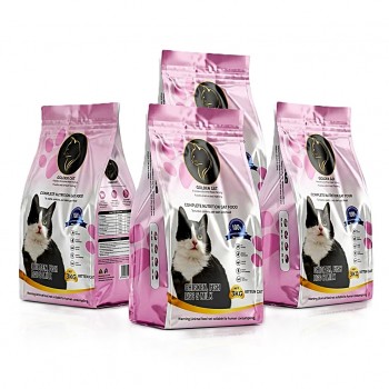GOLDEN CAT Cat Dry Food Chicken Fish Egg & Milk Flavor 3kg x 4 Bags (Total 12kg) | 32% High Protein Premium Cat Food for Kittens, Adult & Mother Cats | Complete Nutrition Formula