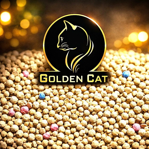 Golden Cat Bentonite Clumping Cat Litter 10L (8kg) – Coffee Scented, Strong Clumping Natural Clay, Odor Control, Dust-Free, Bacteria Prevention, Premium Scoopable Cat Litter