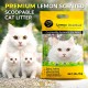 Golden Cat Bentonite Clumping Cat Litter 10L (8kg) – Lemon Scented, Super Condensed Natural Clay, Strong Clumping & Odor Control, Dust-Free, Bacteria Prevention, Eco-Friendly Scoopable Cat Litter