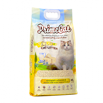 Prime Cat Tofu Cat Litter Sweet Milk 4.5kg (10L) Premium Natural Clumping Cat Litter Flushable Plant Based Soy Residue Dust Free Low Tracking Strong Odor Control Fast Absorption Safe for Kittens & Cats Multi Cat Household Eco Friendly Biodegradable