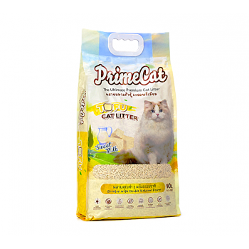 Prime Cat Tofu Cat Litter Sweet Milk 4.5kg (10L) Premium Natural Clumping Cat Litter Flushable Plant Based Soy Residue Dust Free Low Tracking Strong Odor Control Fast Absorption Safe for Kittens & Cats Multi Cat Household Eco Friendly Biodegradable