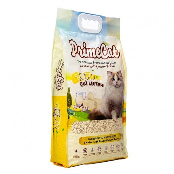 Prime Cat Tofu Cat Litter Sweet Milk 4.5kg (10L) Premium Natural Clumping Cat Litter Flushable Plant Based Soy Residue Dust Free Low Tracking Strong Odor Control Fast Absorption Safe for Kittens & Cats Multi Cat Household Eco Friendly Biodegradable