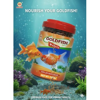 AQUAV Goldfish Pellets 1350 G – Nutritious Balanced Fish Food for Goldfish & Koi, Vitamin-Enriched, Does Not Cloud Wat