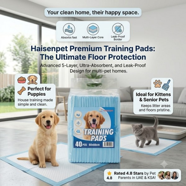 Pet Training Pads Super Absorbent dog Pads Anti Slip Toilet Pee Mat (40 PACK-60 X 60CM)