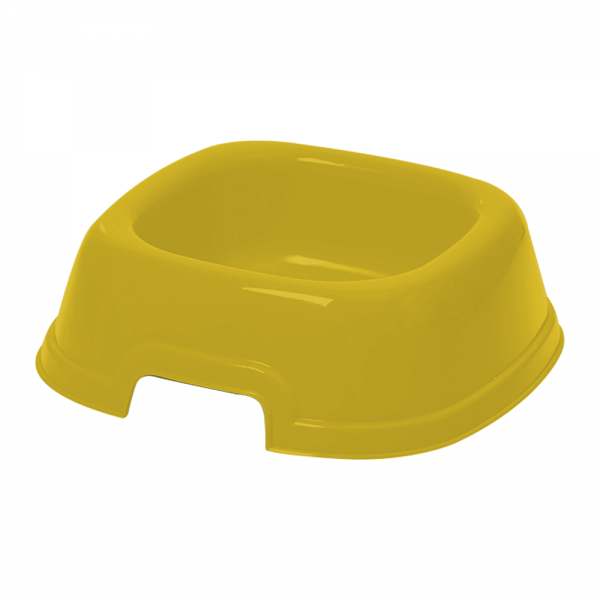 Georplast Large Square Pet Bowl Lime Green 26x26x8.5 cm for Dogs & Cats – Durable Non-Toxic Plastic Feeding Bowl, Anti-Slip Stable Base, Easy Clean, Made in Italy