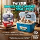 Georplast Twister Small Pet Transport Box – Blue Ventilated Travel Carrier for Hamsters, Guinea Pigs, Rabbits & Ferrets, Durable Portable Cage, 28×19×18 cm, Secure Lock Handle