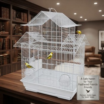 Dayang Bird Cage 605A (Medium) – Premium Metal Bird Cage for Cockatiels, Lovebirds & Small Parrots | 52cm x 43cm x 68cm Spacious Aviary with 5-Door Access System, Removable Cleaning Tray, Durable & Easy-Clean Bird Habitat for Indoor Use