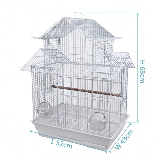 Dayang Bird Cage 605A (Medium) – Premium Metal Bird Cage for Cockatiels, Lovebirds & Small Parrots | 52cm x 43cm x 68cm Spacious Aviary with 5-Door Access System, Removable Cleaning Tray, Durable & Easy-Clean Bird Habitat for Indoor Use