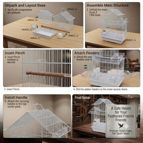 Dayang Bird Cage 605A (Medium) – Premium Metal Bird Cage for Cockatiels, Lovebirds & Small Parrots | 52cm x 43cm x 68cm Spacious Aviary with 5-Door Access System, Removable Cleaning Tray, Durable & Easy-Clean Bird Habitat for Indoor Use
