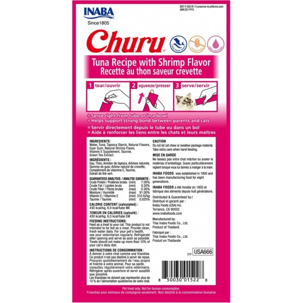 Churu Tuna Recipe With Shrimp Flavor (4PCS) For Cat
