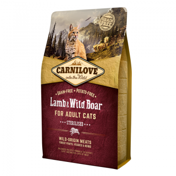 Carnilove Lamb & Wild Boar Sterilised For Adult Cats (2kg)