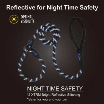 DOCO REFLECTIVE ROPE LEASH-COLLAR for dog ( 30 CM BLACK )