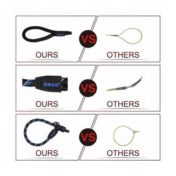 DOCO REFLECTIVE ROPE LEASH-COLLAR for dog ( 30 CM SAFETY ORANGE )