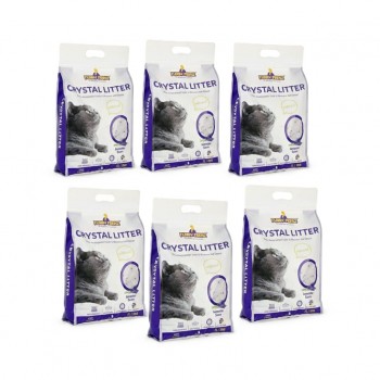 FURRY FRENZ Crystal Cat Litter 7 L (3 kg) – 6-Pack Bulk (Total 18 kg) | Silica Gel Cat Litter for Kittens & Adult Cats, High Absorbency, Odour Control, Easy to Clean, Long-Lasting, Lavender Scent