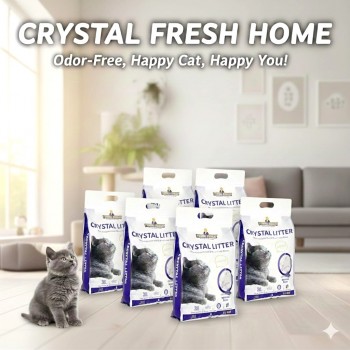 FURRY FRENZ Crystal Cat Litter 7 L (3 kg) – 6-Pack Bulk (Total 18 kg) | Silica Gel Cat Litter for Kittens & Adult Cats, High Absorbency, Odour Control, Easy to Clean, Long-Lasting, Lavender Scent