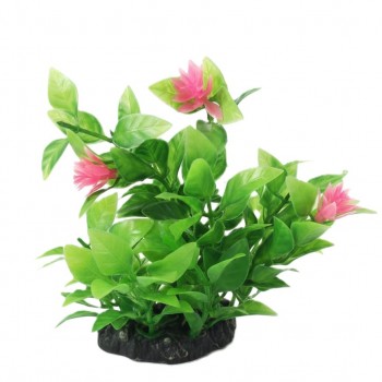 Aquarium Plastic Plant Decoration M420 (W7 × H13 cm) | Fish-Safe Artificial Aquarium Plant with Weighted Base | Non-Toxic PVC, Soft Foliage, Low Maintenance | Suitable for Freshwater & Saltwater Tanks