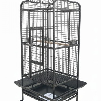 Large Tropical Bird Cage with Rolling Stand – 61 × 56 × 172 cm, Spacious Multi-Level Metal Aviary with Secure Perches, Easy-Clean Tray & Access Doors for Parrots, Cockatoos & Medium Birds – Model B003