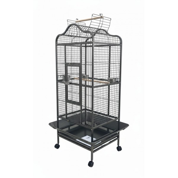 Large Tropical Bird Cage with Rolling Stand – 61 × 56 × 172 cm, Spacious Multi-Level Metal Aviary with Secure Perches, Easy-Clean Tray & Access Doors for Parrots, Cockatoos & Medium Birds – Model B003