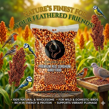 Premium Red Sorghum Seeds – 10kg Bag | Nutritious Feed for Birds, Hamsters, Gerbils, Mice, Rats & Livestock | High-Protein, Vitamin-Rich Natural Grain