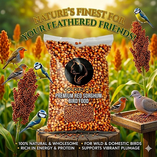 Premium Red Sorghum Seeds – 10kg Bag | Nutritious Feed for Birds, Hamsters, Gerbils, Mice, Rats & Livestock | High-Protein, Vitamin-Rich Natural Grain
