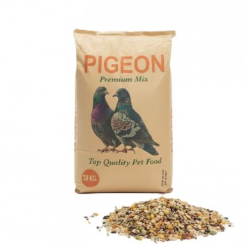 PIGEON Premium Mix – 20 KG | Top-Quality Seed & Grain Feed for Pigeons, Doves & Small Birds | Nutritionally Complete Pet Food for Domestic, Show & Racing Birds | Supports Strong Bones, Glossy Feathers & Optimal Health