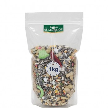 Premium Wild Bird Seed Mix – 1kg Bag | All-Natural High-Energy Blend with Sunflower Seeds, Peanuts & Chili Peppers | Attracts Parrots, Macaws, Finches, Cardinals & More