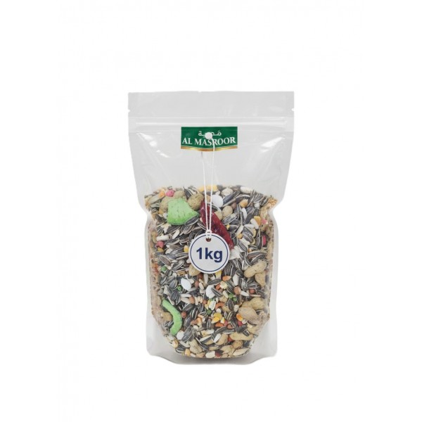 Premium Wild Bird Seed Mix – 1kg Bag | All-Natural High-Energy Blend with Sunflower Seeds, Peanuts & Chili Peppers | Attracts Parrots, Macaws, Finches, Cardinals & More