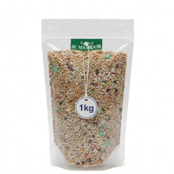 Al Masroor Vitamin Seed Mix – Premium Blend for Budgies, Finches & Small Birds | Nutritionally Balanced Seed & Pellet Mix | Supports Health, Vitality & Feather Care | 1kg Bag
