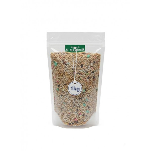 Al Masroor Vitamin Seed Mix – Premium Blend for Budgies, Finches & Small Birds | Nutritionally Balanced Seed & Pellet Mix | Supports Health, Vitality & Feather Care | 1kg Bag