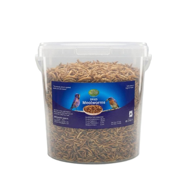 Petco Nature Dried Mealworms, 1.5KG – High-Protein Natural Treat for Birds, Chickens, Fish, Reptiles & Small Pets