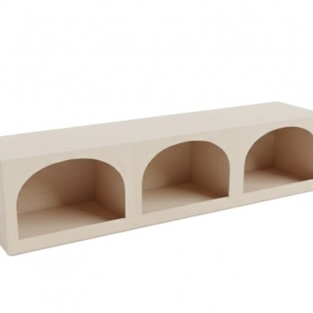 Large Wooden Pigeon Nesting Box with 3 Arched Entrances – Indoor Dovecote & Pet Housing Unit – Modern Light Wood Design – 122 × 27 × 29 cm