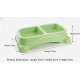 Large Double Pet Food & Water Bowl | Dual Feeding Station for Cats & Small Dogs | Durable Plastic Multi-Pet Bowl (Color: Baby Green) (35 × 23 × 9 cm)