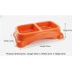 Large Double Pet Food & Water Bowl | Dual Feeding Station for Cats & Small Dogs | Durable Plastic Multi-Pet Bowl (Color: Orange) (35 × 23 × 9 cm)