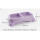 Large Double Pet Food & Water Bowl | Dual Feeding Station for Cats & Small Dogs | Durable Plastic Multi-Pet Bowl (Color: Baby Purple) (35 × 23 × 9 cm)