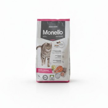 Monello Adult Cat Food Salmon & Chicken 1 kg | Complete & Balanced Nutrition, 31% Protein, Omega 3 & 6, Low Sodium, High Digestibility Dry Food for Adult Cats