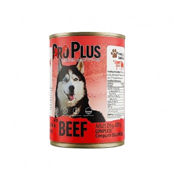 ProPlus Premium Wet Dog Food – Beef Chunks in Gravy, 400g Can × 12 | High-Quality, Protein-Rich Nutrition for Adult Dogs