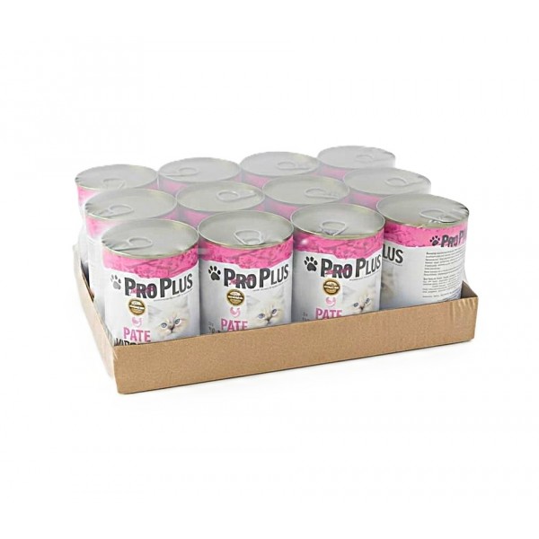 Pro Plus Premium Grain-Free Chicken Pâté Wet Cat Food for Kittens – 12 Cans × 400g  PRO PLUS – PREMIUM QUALITY FOOD