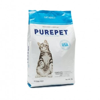 Purepet Ocean Fish Adult Cat Food 3kg – Complete & Balanced Nutrition with Sardine & Mackerel, Taurine, Prebiotics & Probiotics for Healthy Digestion, Skin & Coat Support