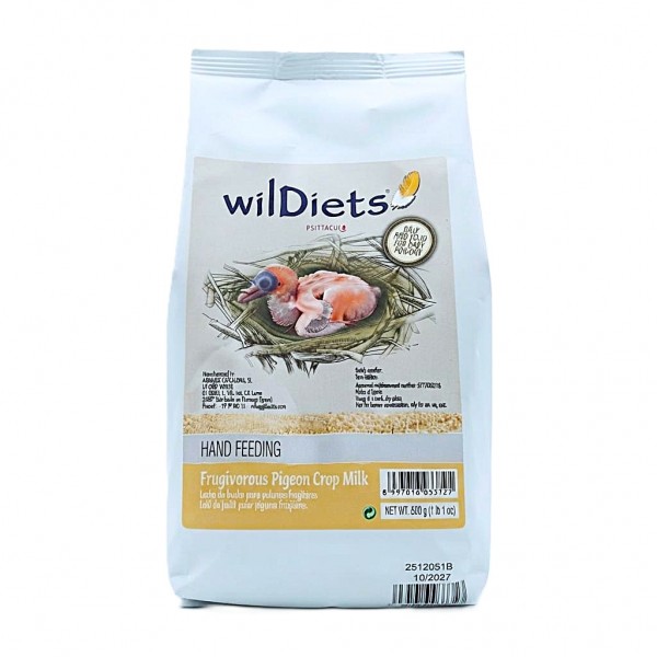 WildDiets Psittacus Frugivorous Pigeon Crop Milk 500g, Complete Hand Feeding Food for Baby Pigeons, Nutritionally Balanced Formula with Protein, Fat, Vitamins & Minerals, Hand Rearing Food for Young Pigeons WildDiets Psittacus Frugivorous Pigeon Crop Milk 500g, Complete Hand Feeding Food for Baby Pigeons, Nutritionally Balanced Formula with Protein, Fat, Vitamins & Minerals, Hand Rearing Food for Young Pigeons