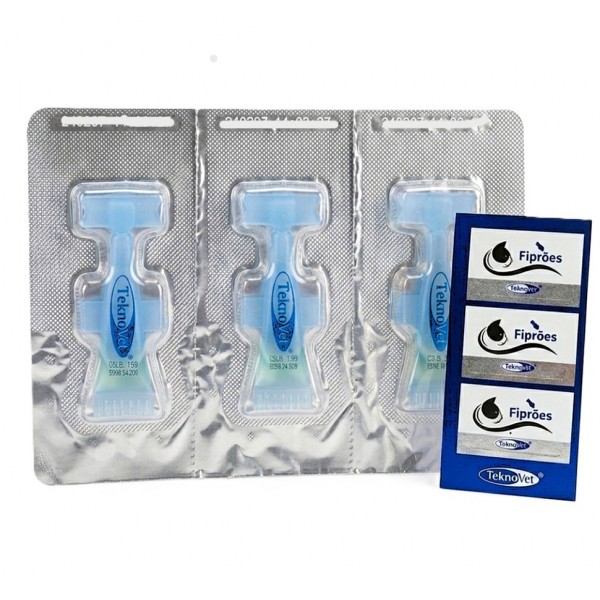 Fiproes Dog 1.34 ml Spot-on Solution for Dogs 10–20 kg – Flea, Tick & Lice Treatment, Prevents Allergic Dermatitis, Fipronil & (S)-Methoprene Ectoparasiticide, Tekno Vet 3 Pipettes Pack